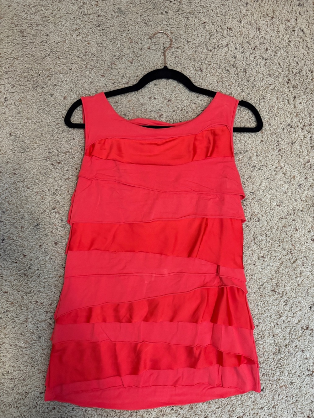 Vince Camuto Coral Pink Layered Sleeveless Top
